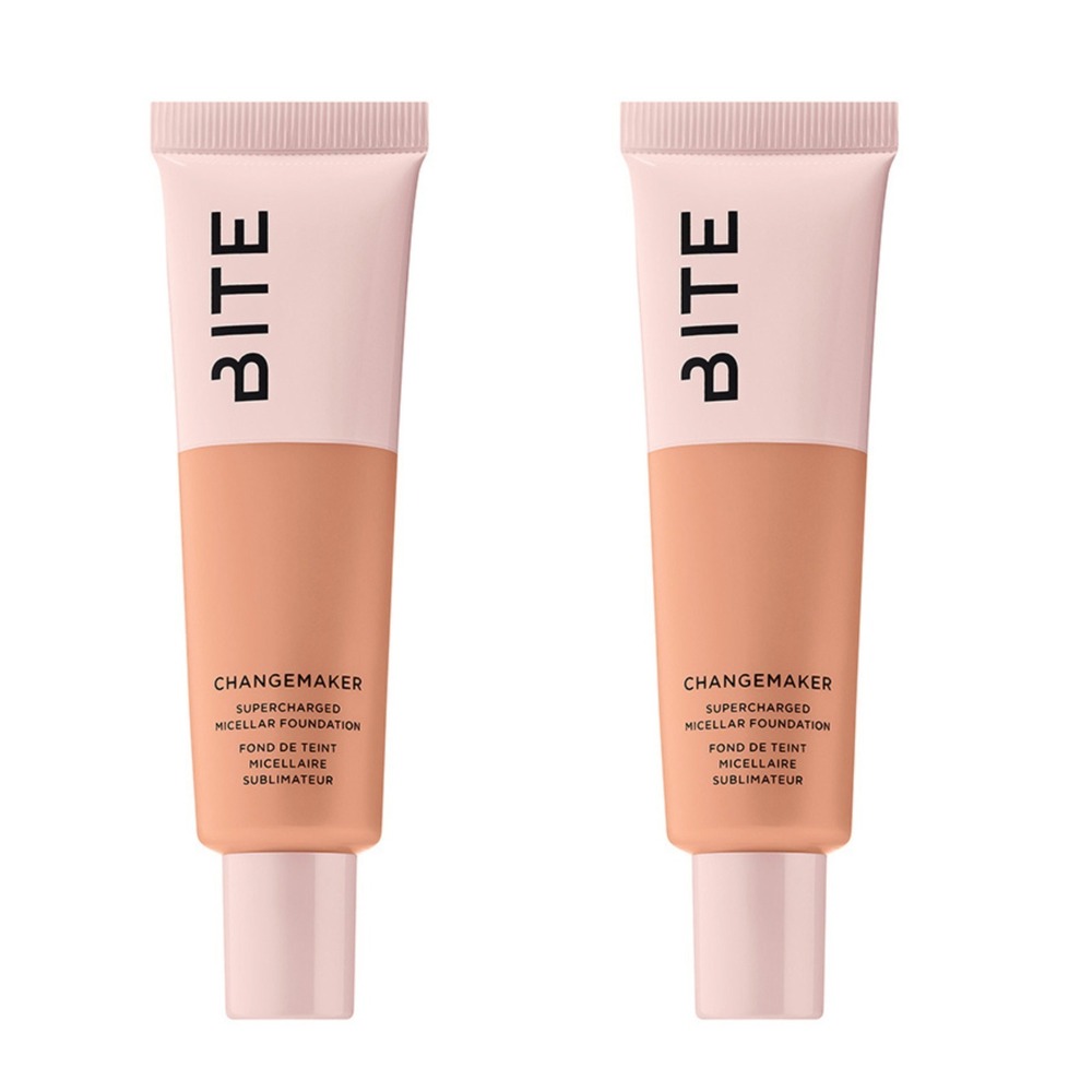 2x Bite Beauty M60 Changemaker Supercharged Micellar Foundation Light Medium 1oz